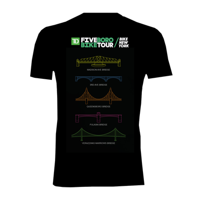 TD Five Boro Bike Tour Bridges Unisex Short Sleeve T-Shirt (PREORDER)