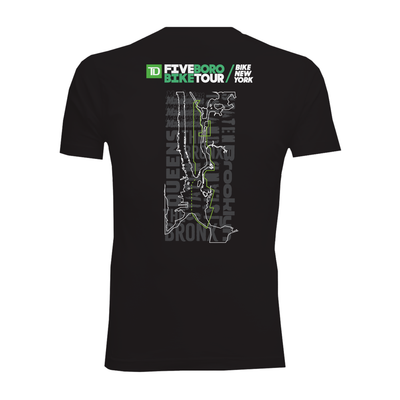 TD Five Boro Bike Tour Map Unisex Short Sleeve T-Shirt (PREORDER)
